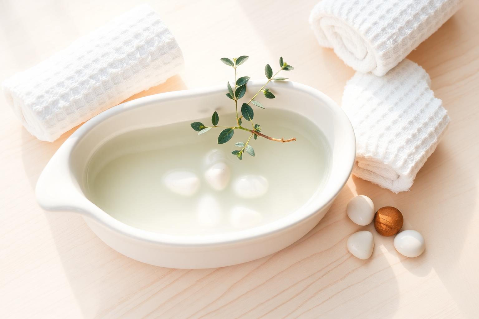Serene foot care spa setup with foot soaking basin and towels at RGV Foot & Ankle Institute